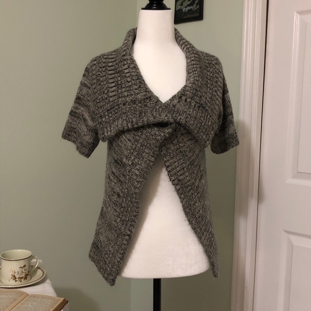 💜 S 💜 Cardigan Knit Lapels Button Short Sleeves